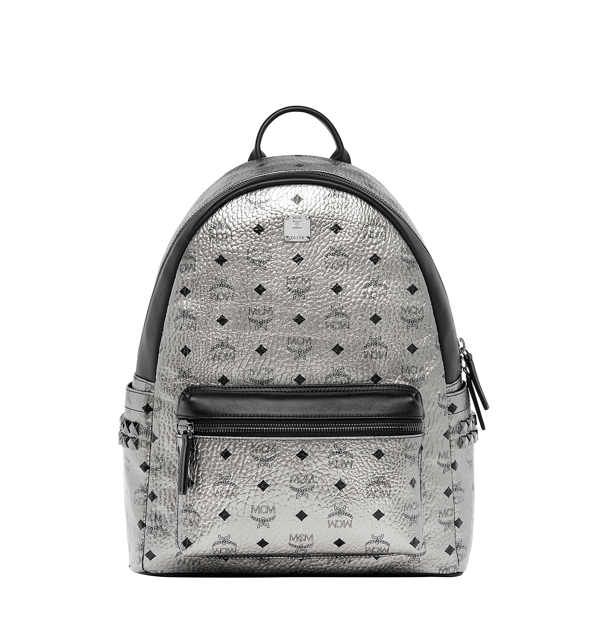 mcm backpack silver and black