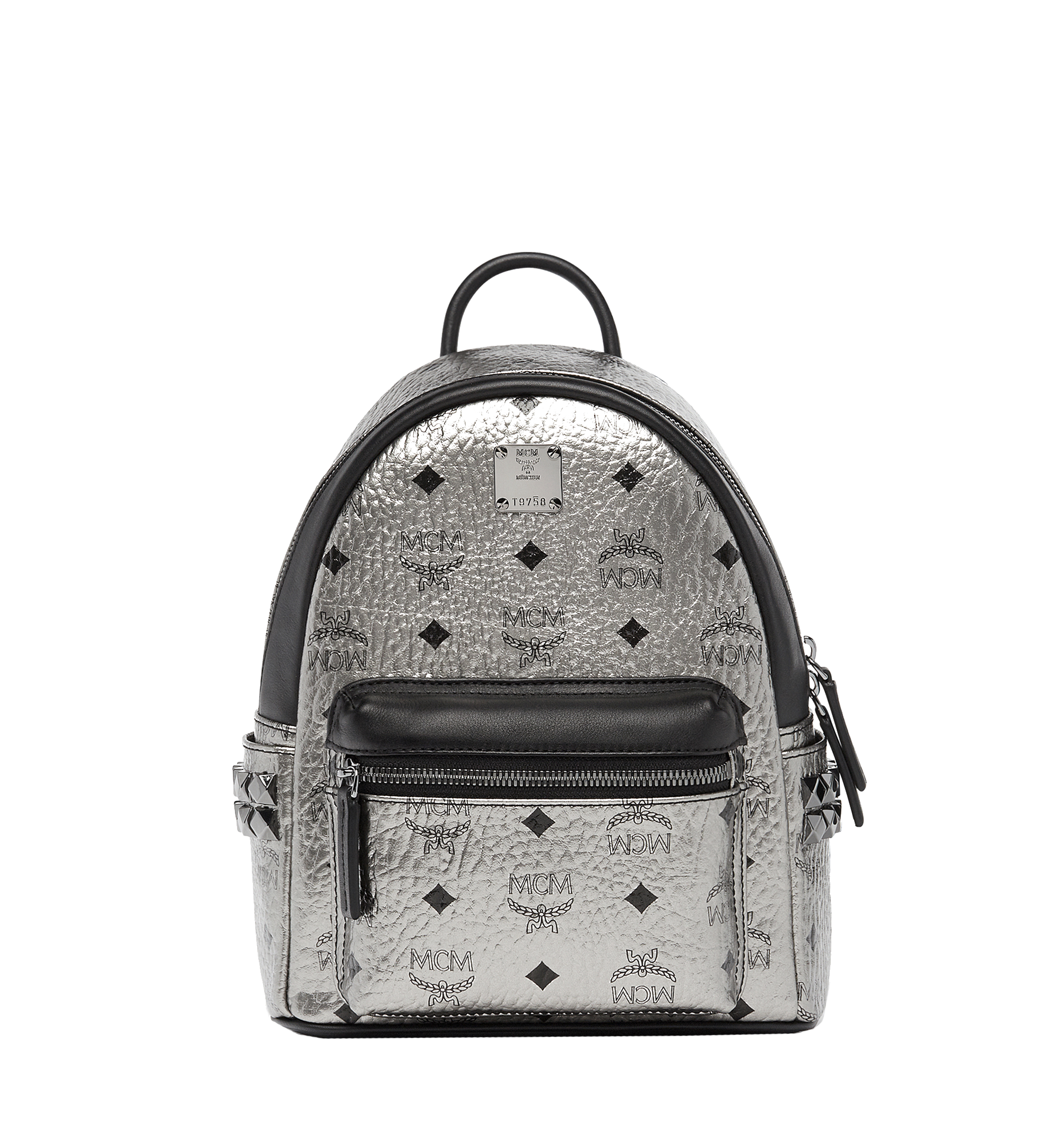 mcm backpack silver and black