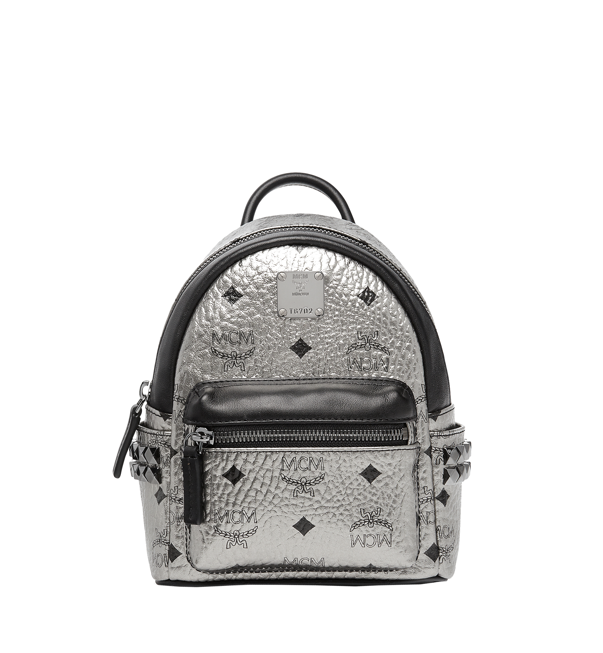 mcm backpack silver and black