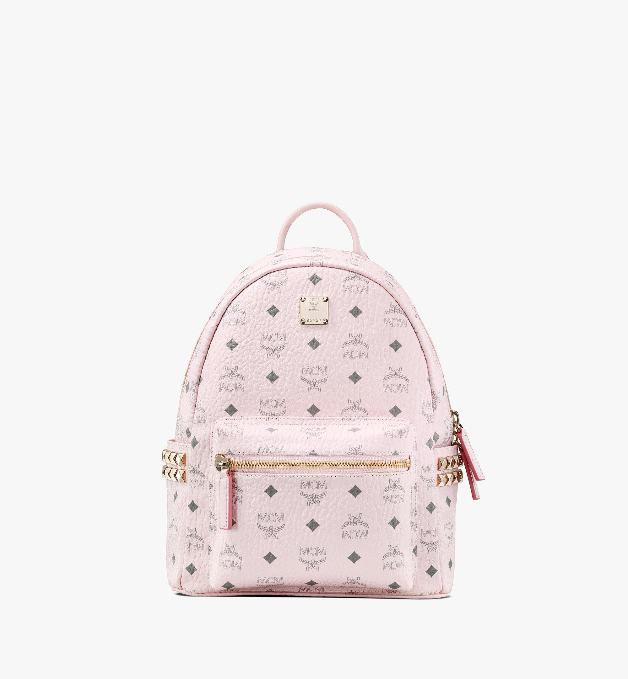 pink mcm mini backpack