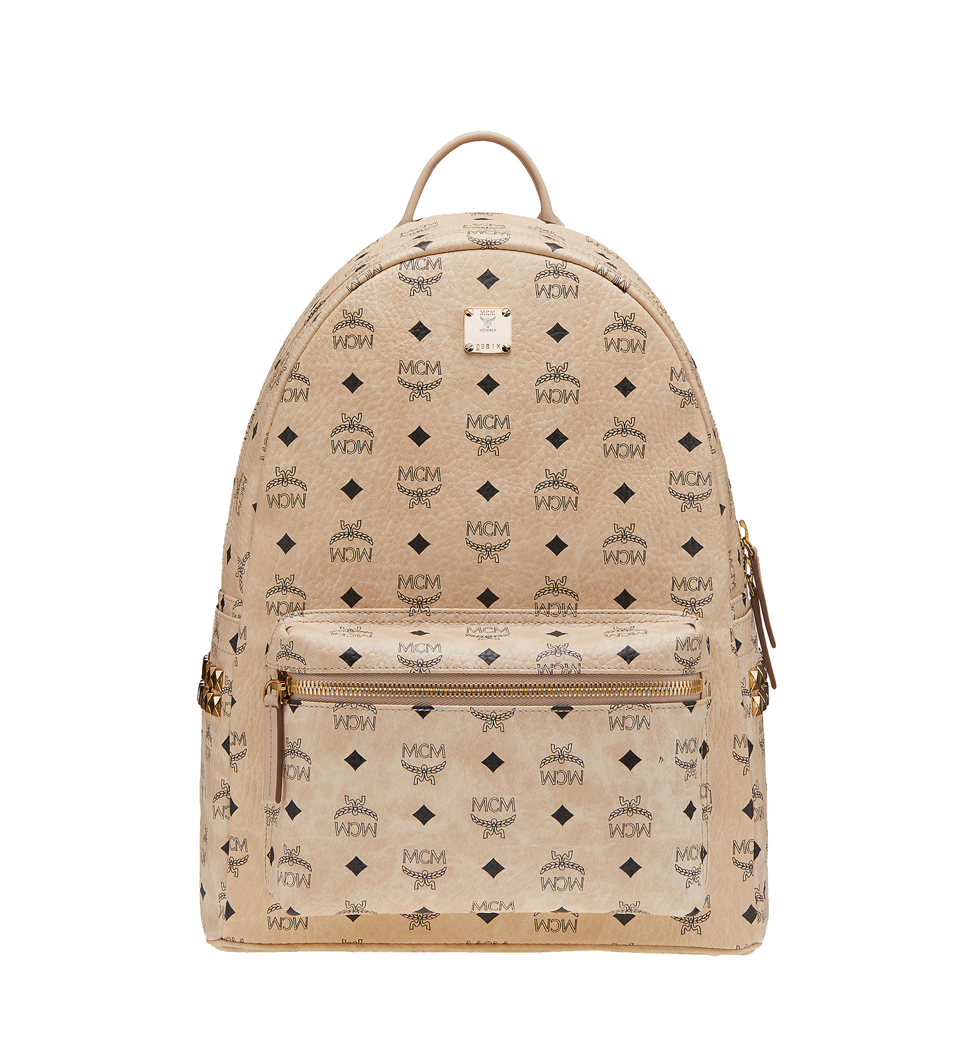 Mcm Medium Stark Coated Canvas Backpack - Beige | ModeSens