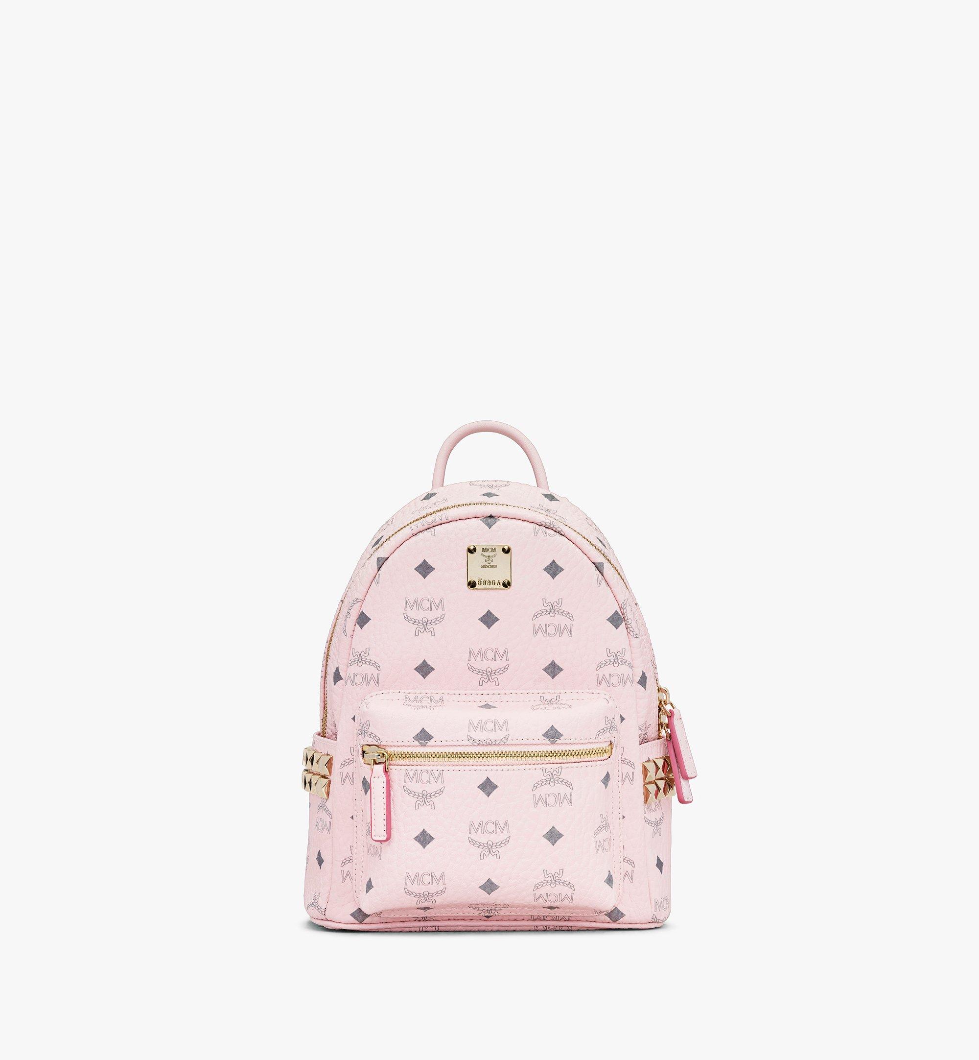 pink mcm mini backpack