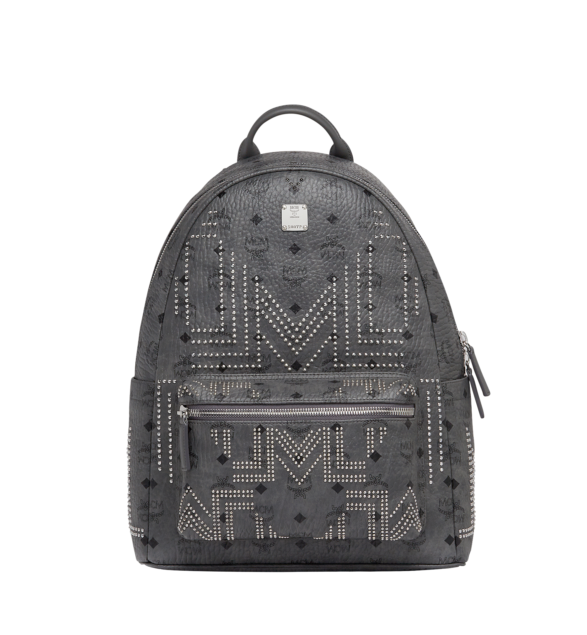 MCM Stark Gunta M Studs Large Silver Backpack MCM Silver Metallic Large Stark Backpack – Mine & Yours main image 3