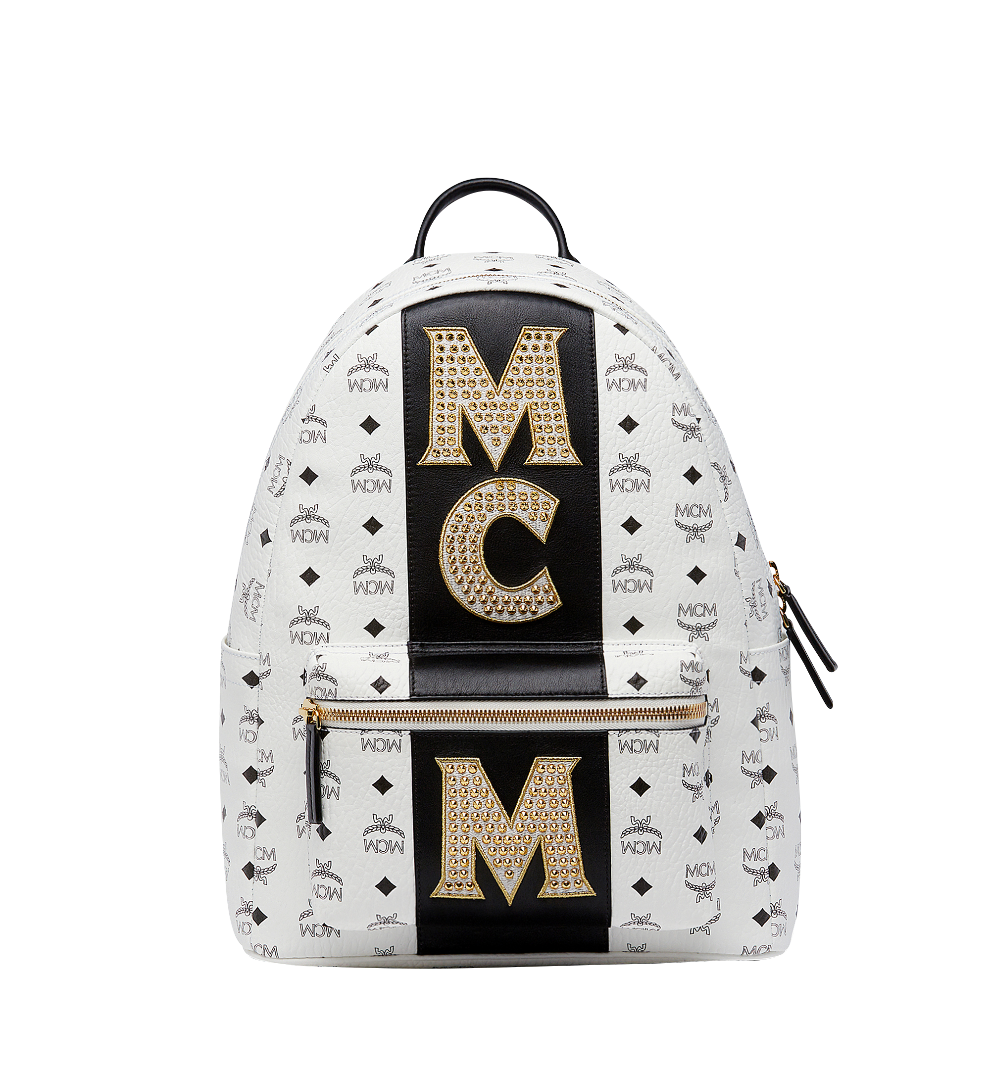 stark logo stripe backpack in visetos