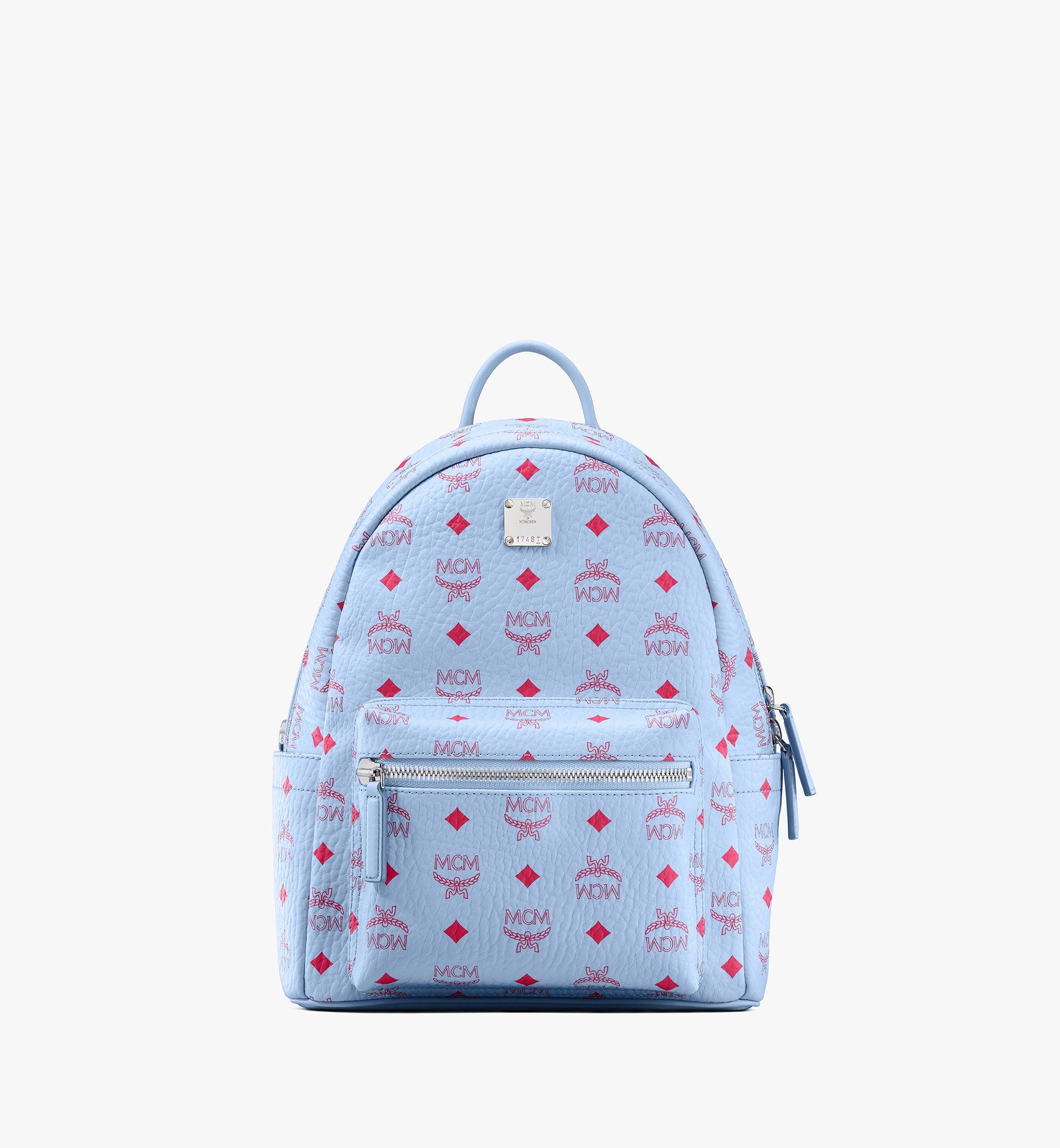 blue mcm backpack