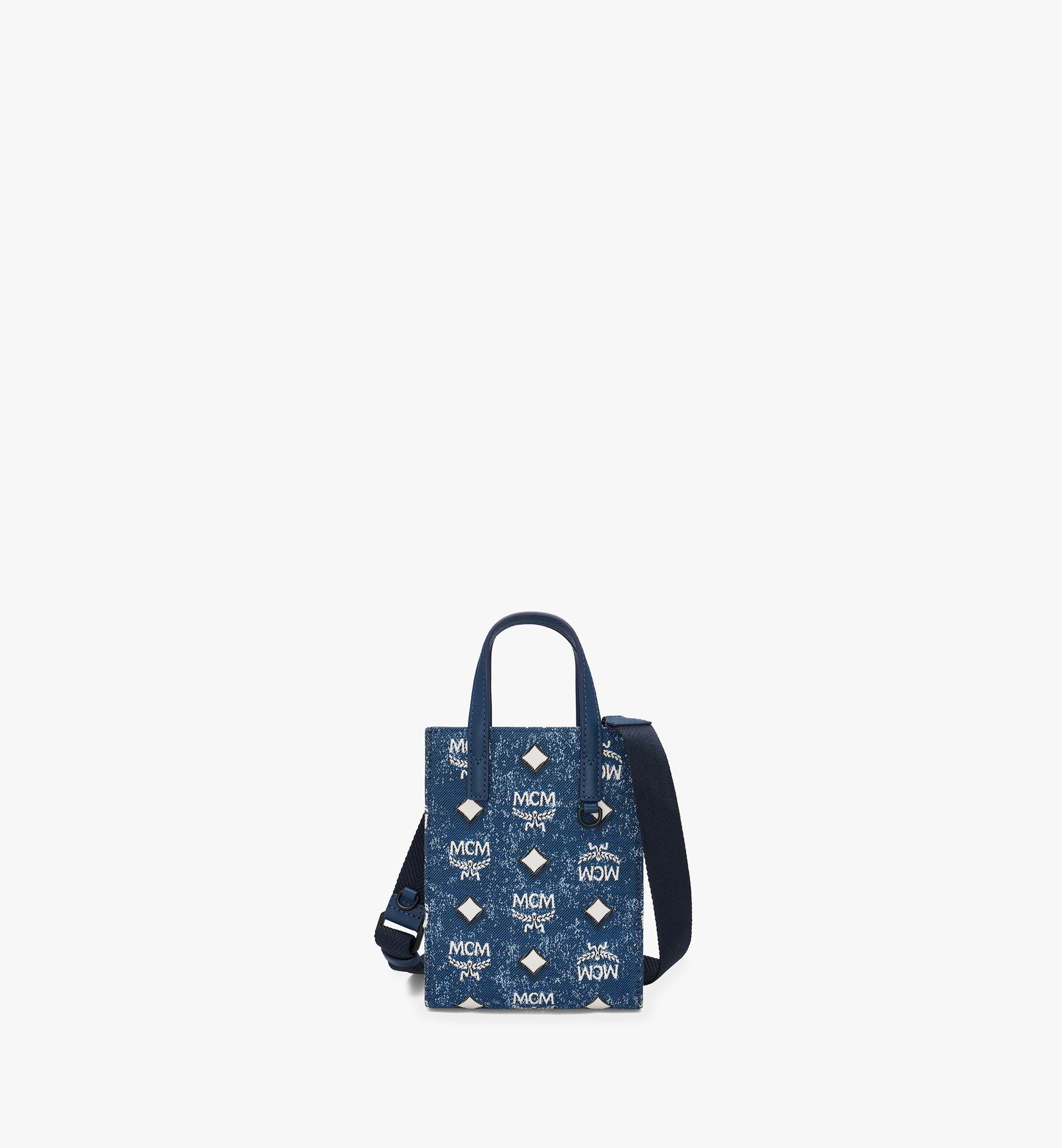 Mini Aren Shoulder Bag in Vintage Monogram Jacquard Blue