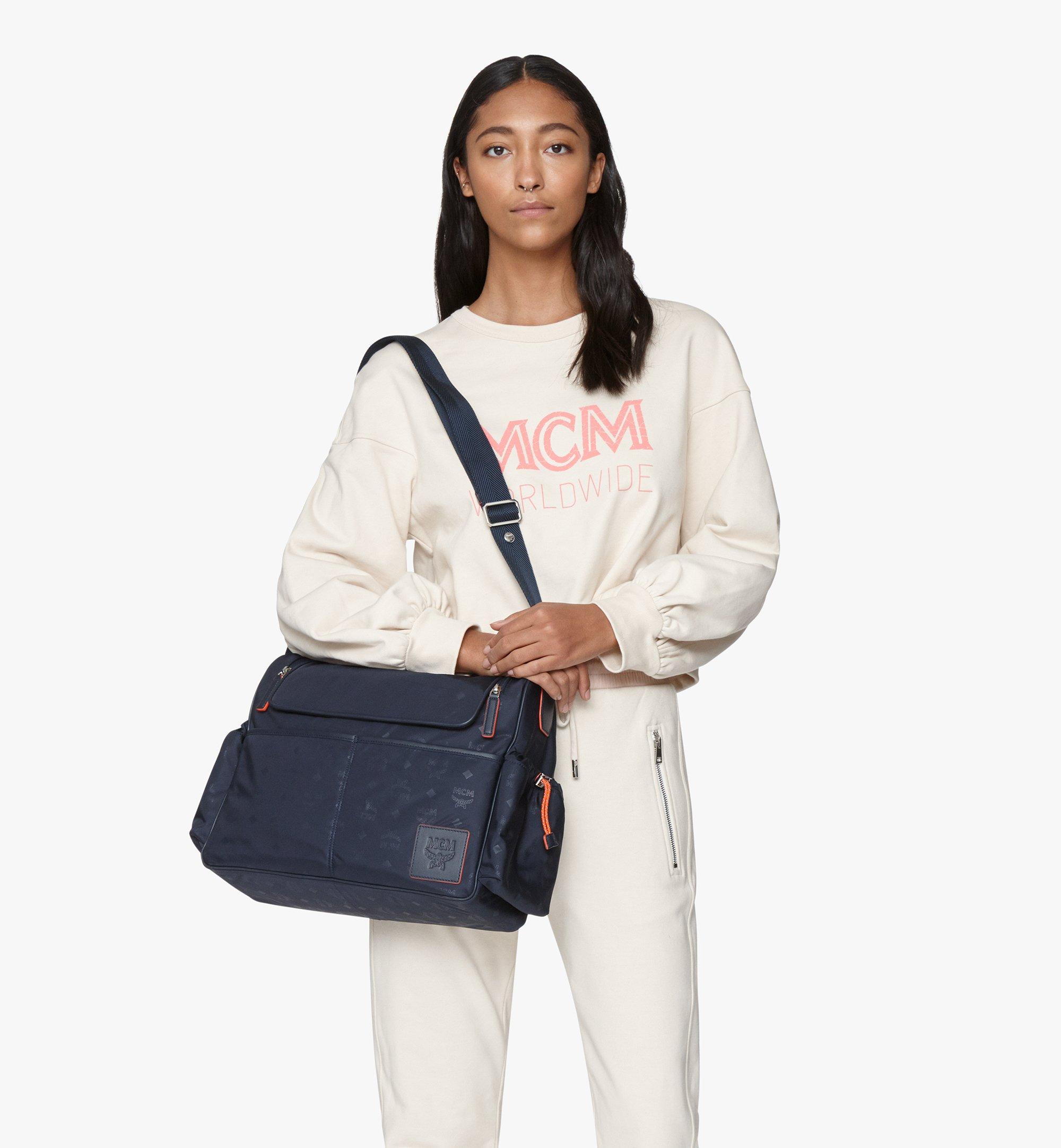 Large Klassik Diaper Bag in Monogram Nylon Navy Blue MCM® SG