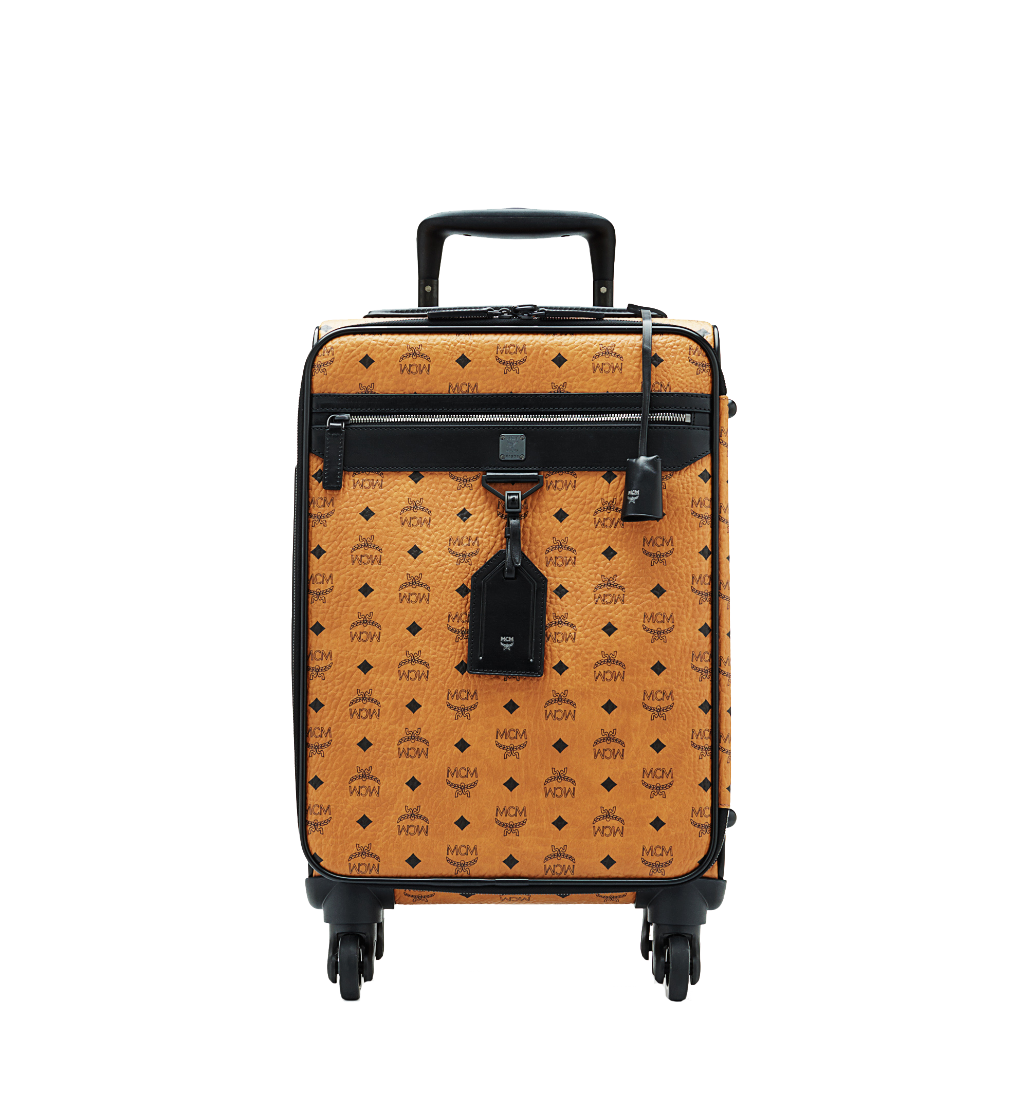 Small Traveler Cabin Trolley In Visetos Cognac Mcm