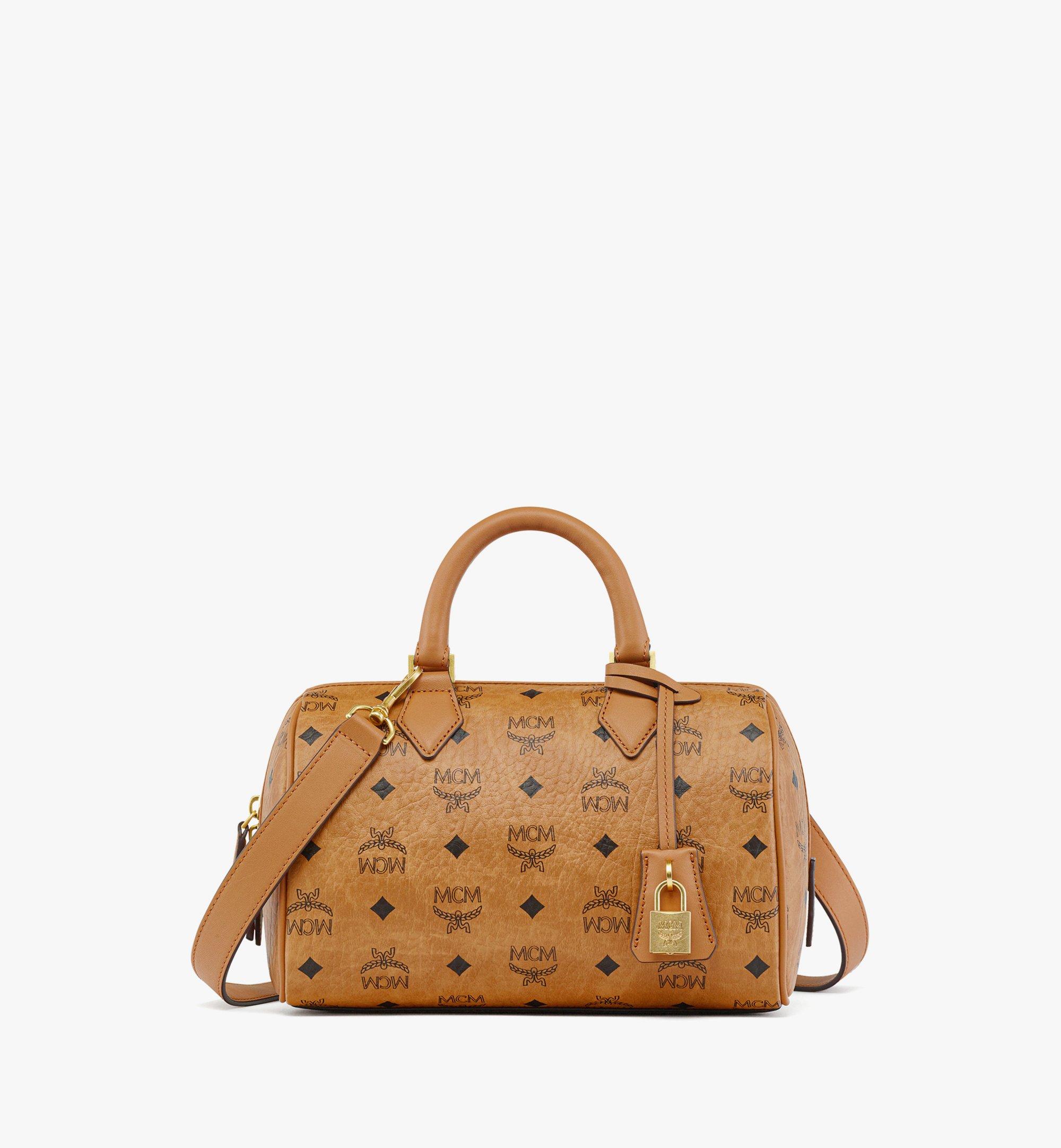 MCM Crystal Visetos Mini Nappa Leather Backpack Bag Cognac - Hot Deals