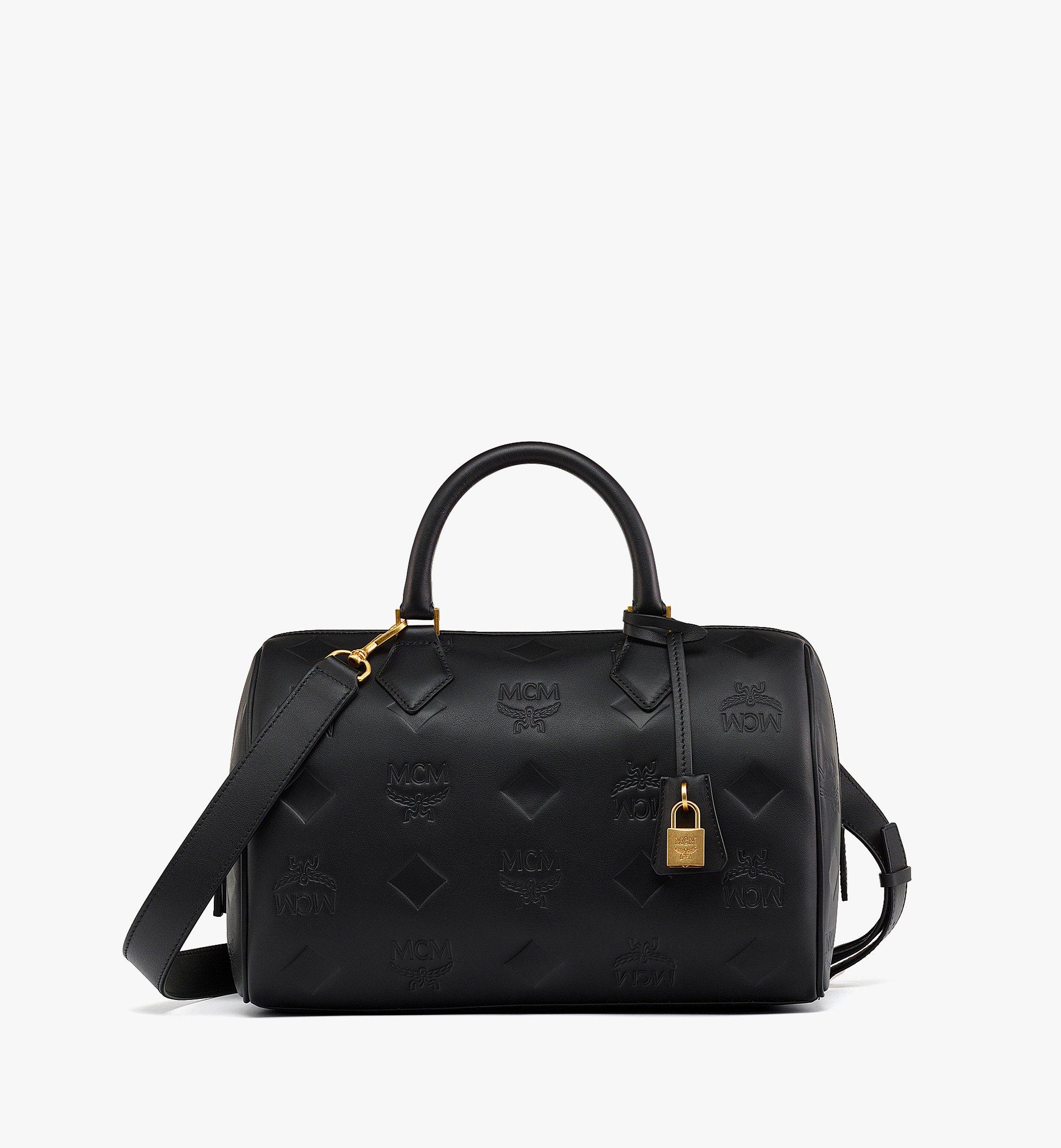 Small Aren Boston Bag in Maxi Visetos Black