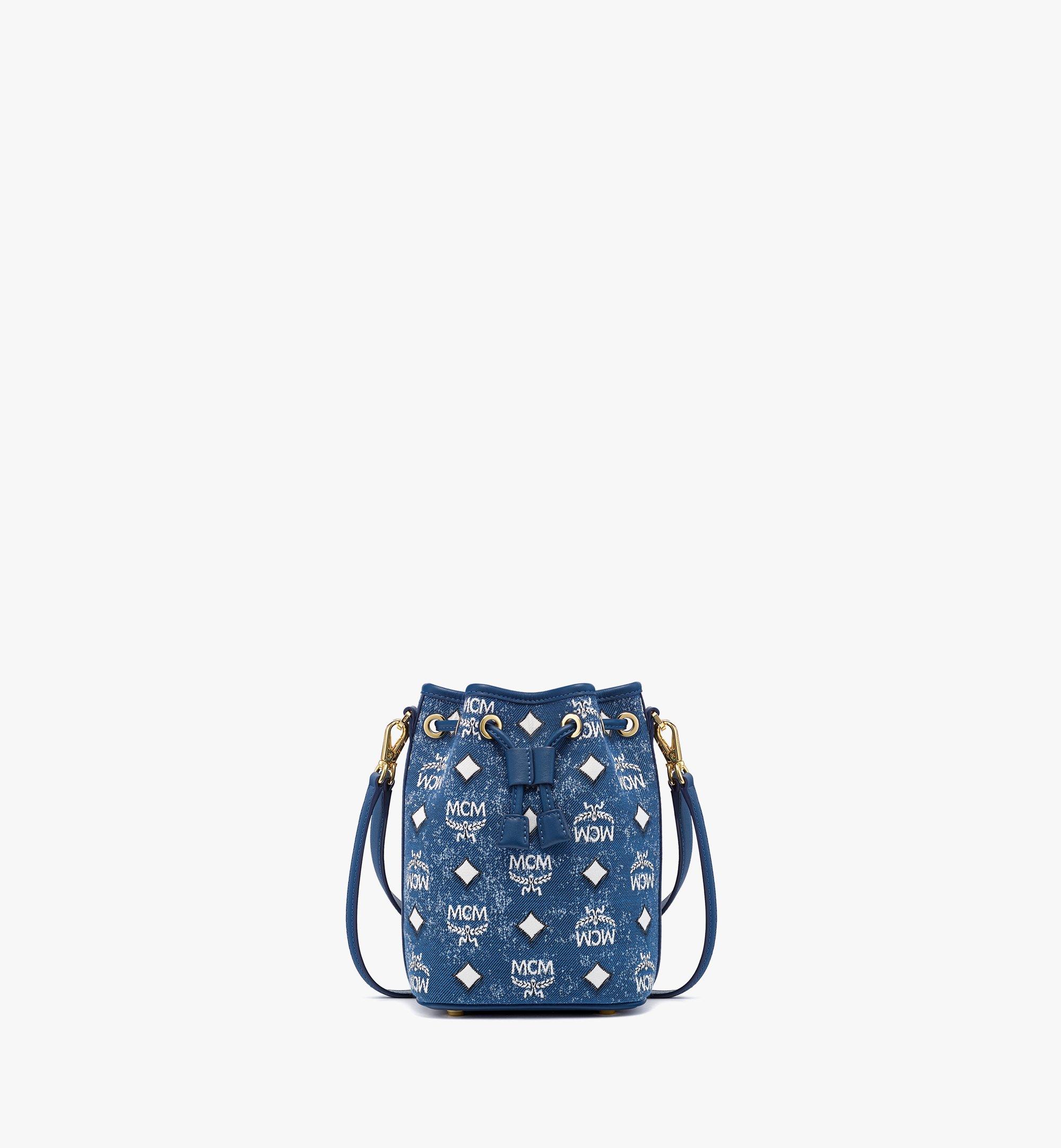 Dessau Kordelzugtasche in Vintage Denim Jacquard