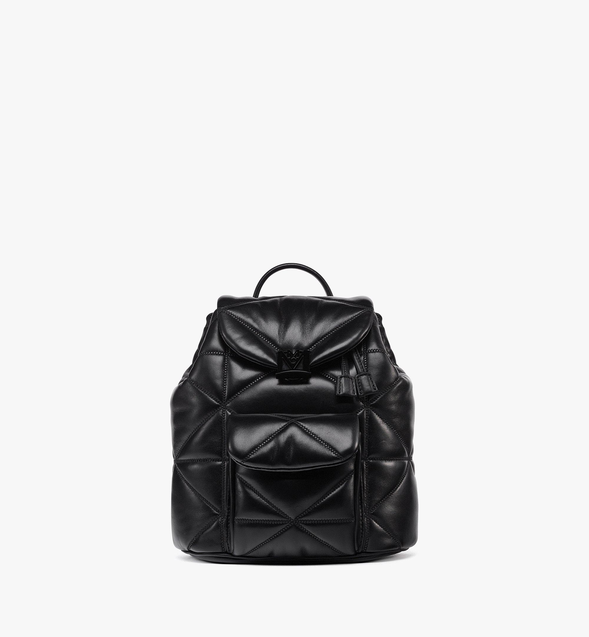 Mcm Women's Stark Backpack in Cubic Jacquard Nylon - Black - Backpacks