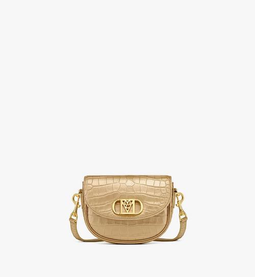 Mode Travia Crossbody in Gold Croco-Embossed Leather