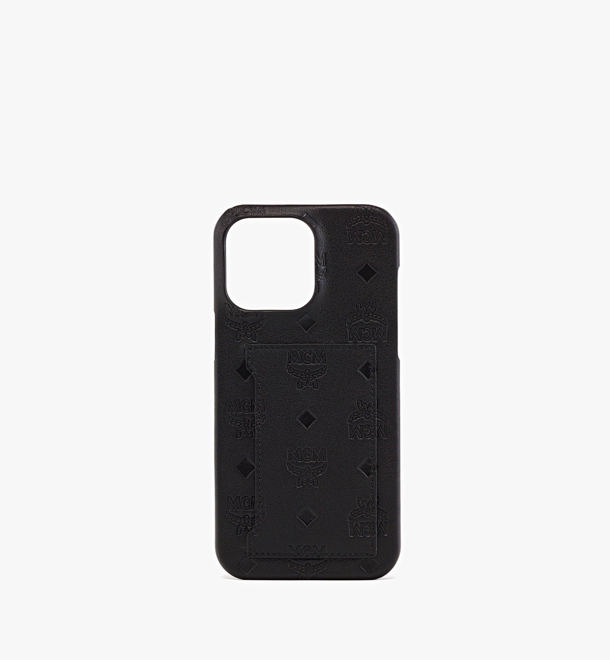 เคส iPhone 14 Pro Max ทำจากหนังประทับลายโมโนแกรม