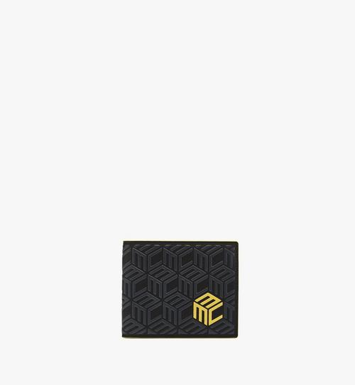 Gefaltete Brieftasche aus Leder mit Cubic-Monogramm