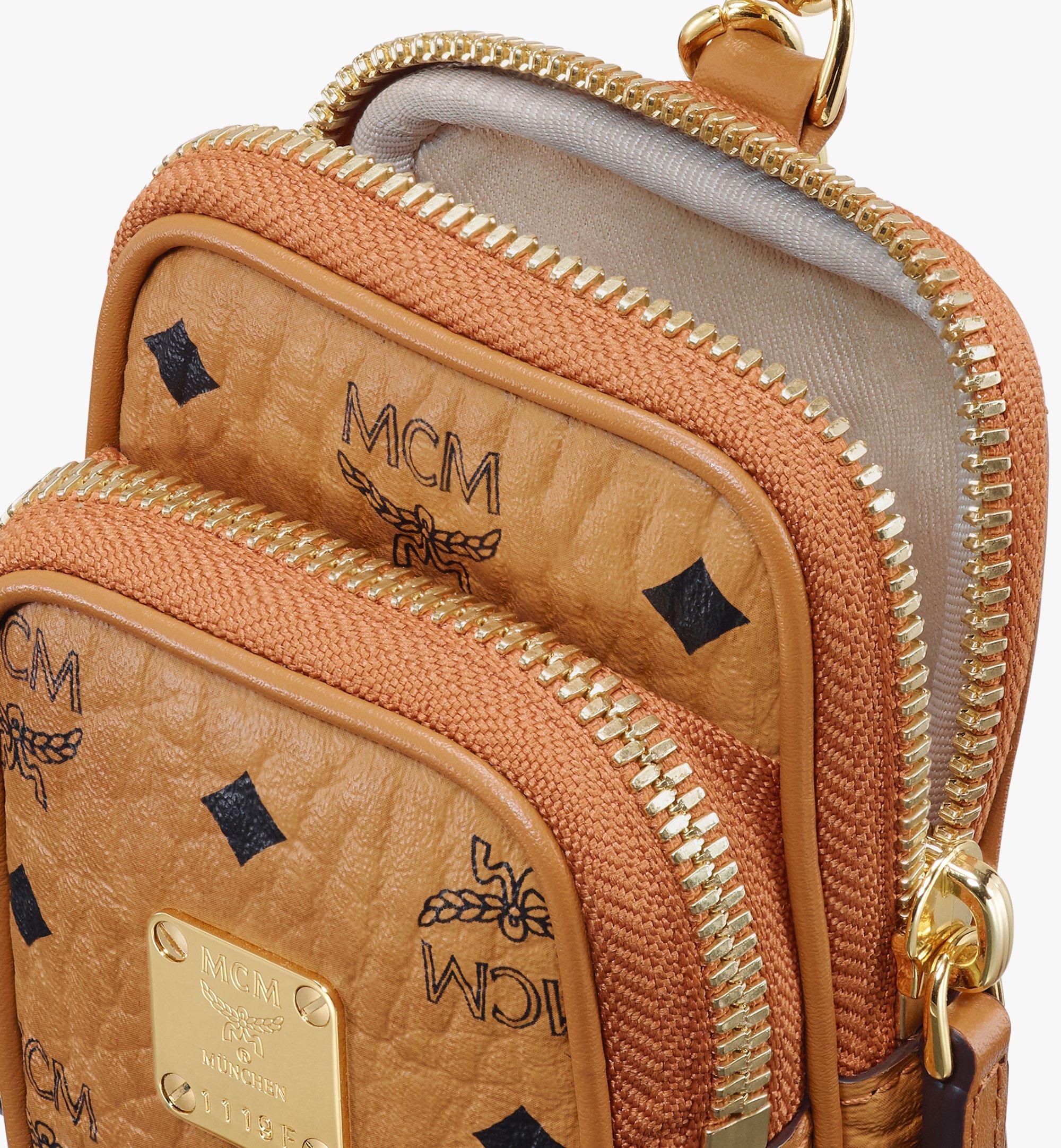 One Size Airpod Case Charm in Visetos Cognac | MCM