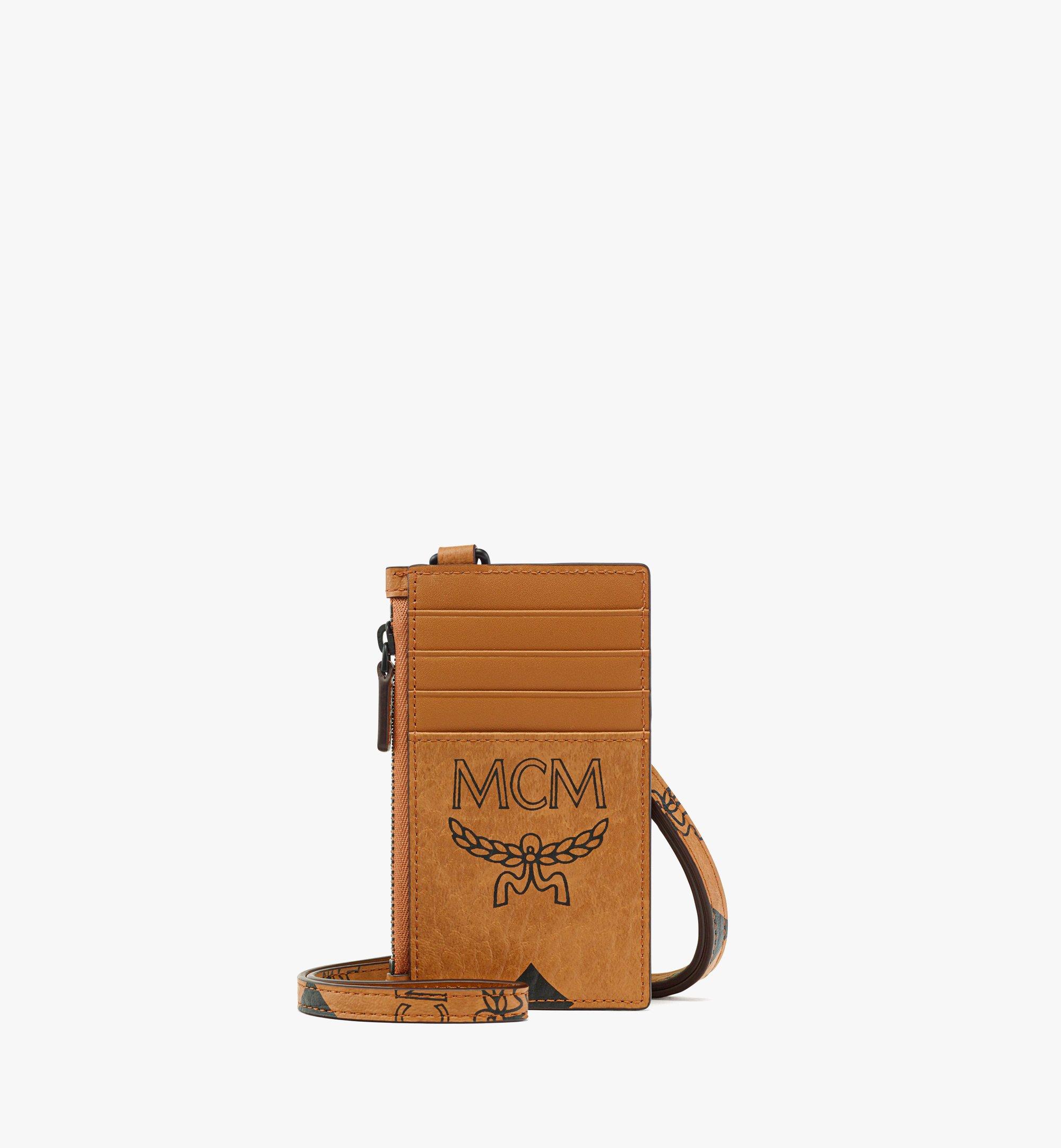 One Size Aren Lanyard Card Case in Maxi Visetos Cognac | MCM ®TW