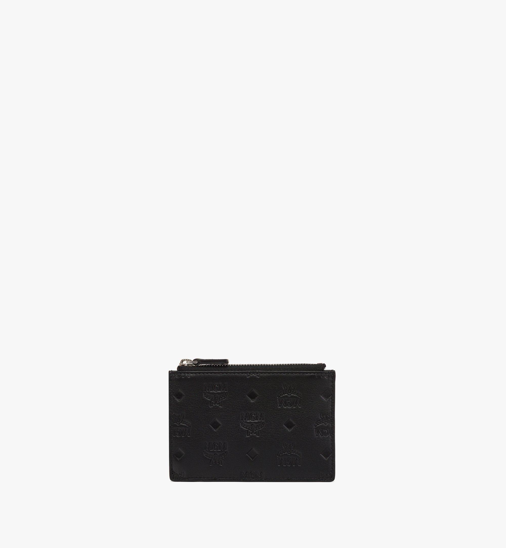 Porte-cartes Aren zippé en cuir monogrammé embossé