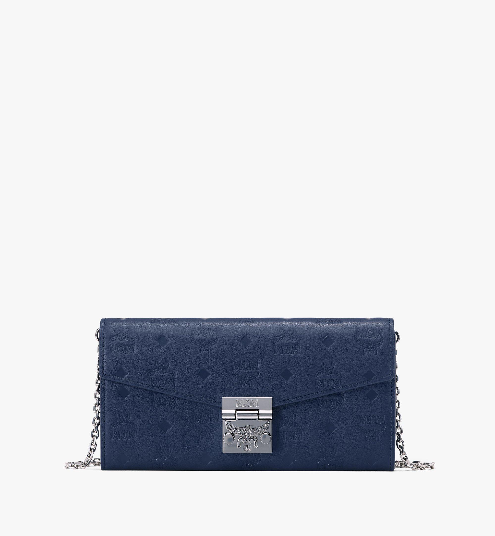 navy blue mcm bag