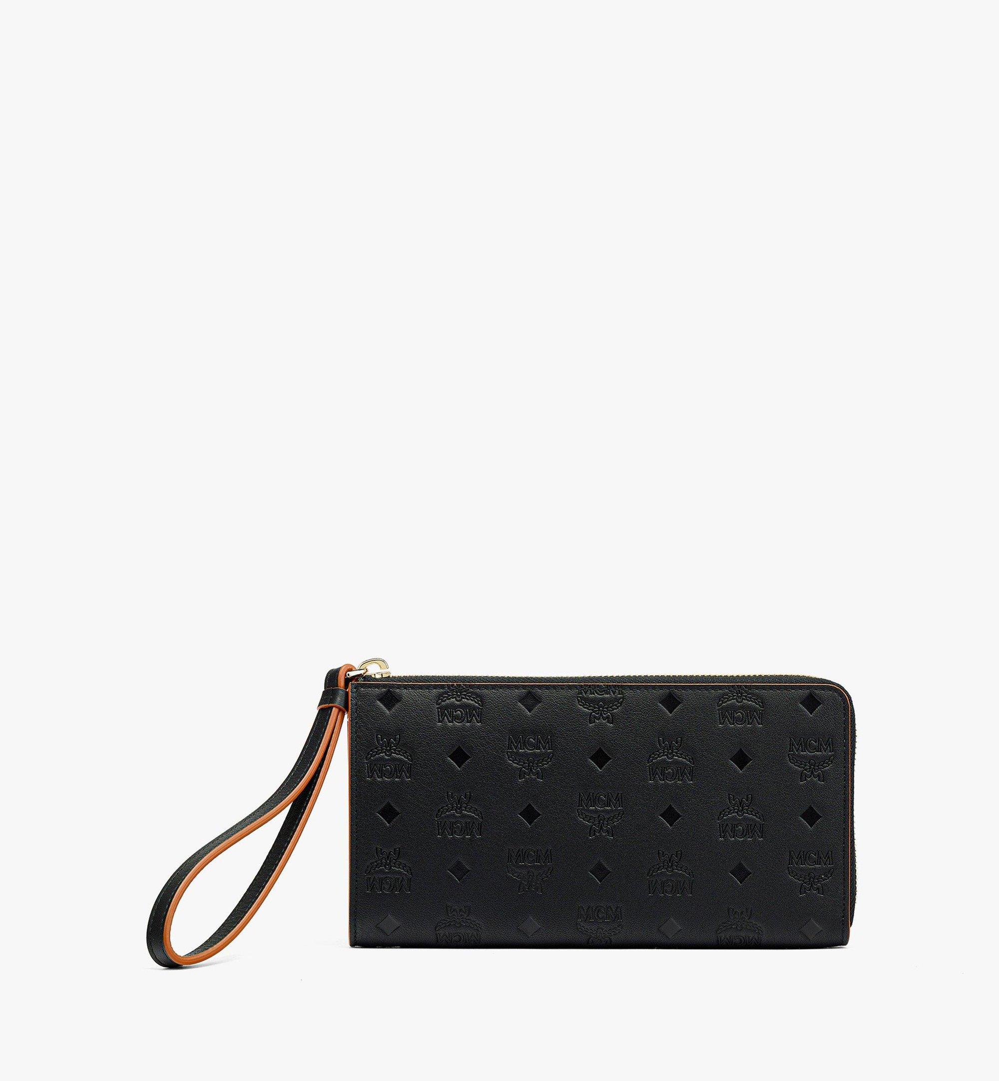 Aren Brieftasche aus Leder mit Monogramm mit Rundum-Reissverschluss