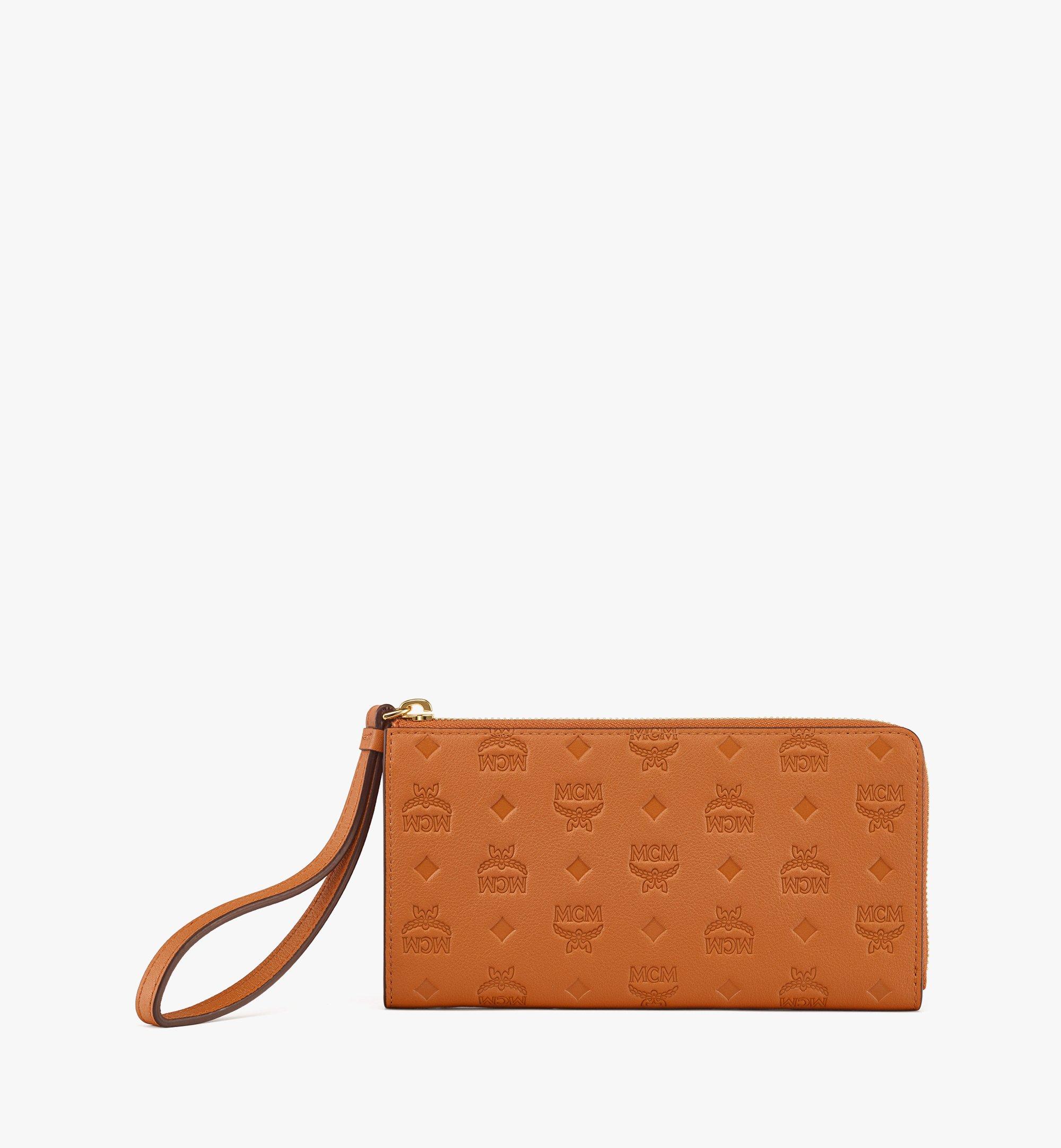 Aren Zip Around Wallet in Embossed Monogram Leather