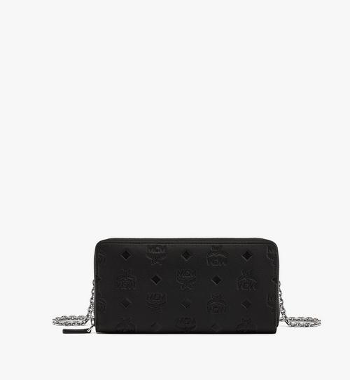 Aren Chain Zip Around Wallet in Embossed Monogram Leather