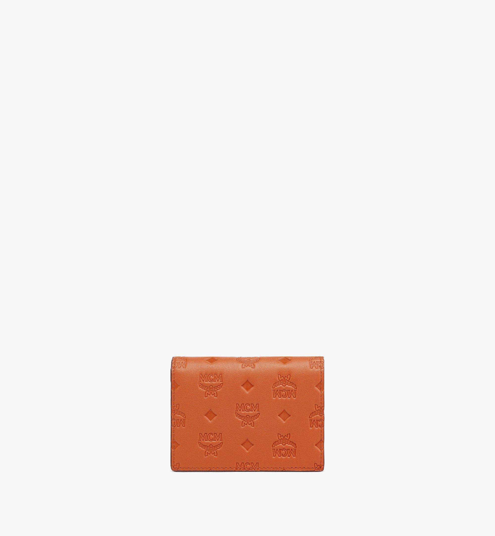 MCM Bifold Wallet Splash Logo Orange in Leather - US