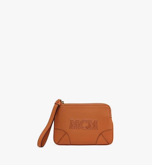 Aren Wristlet Zip Pouch in Spanish Calf Leather
