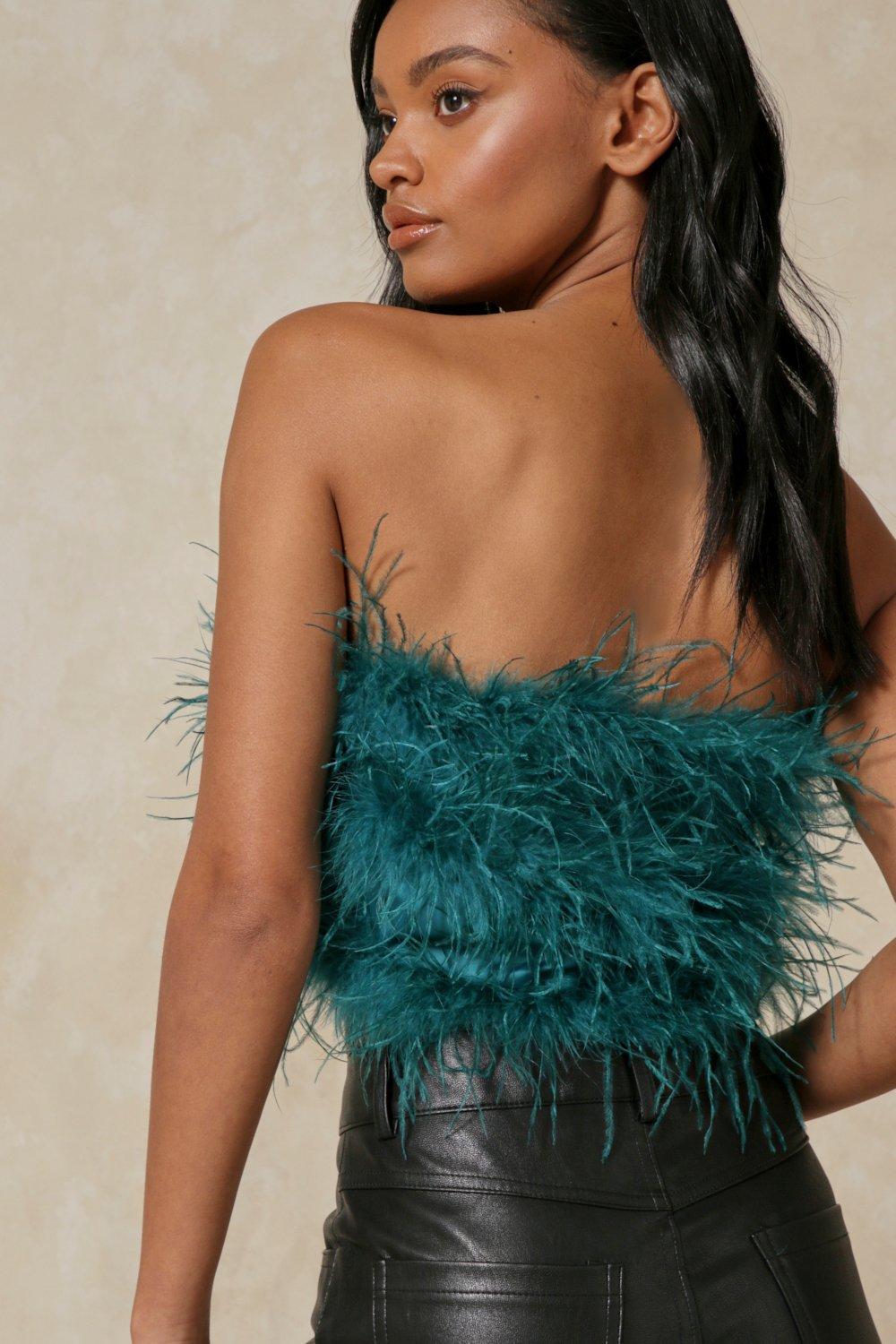 feather bandeau dress