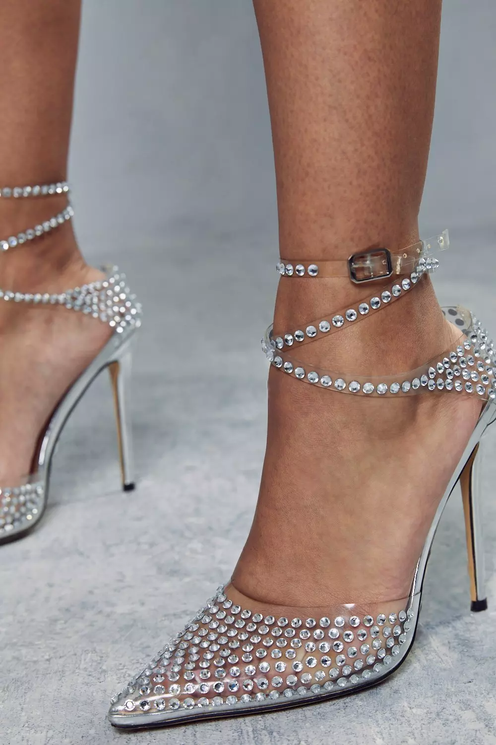 Diamante Pointed High Heels