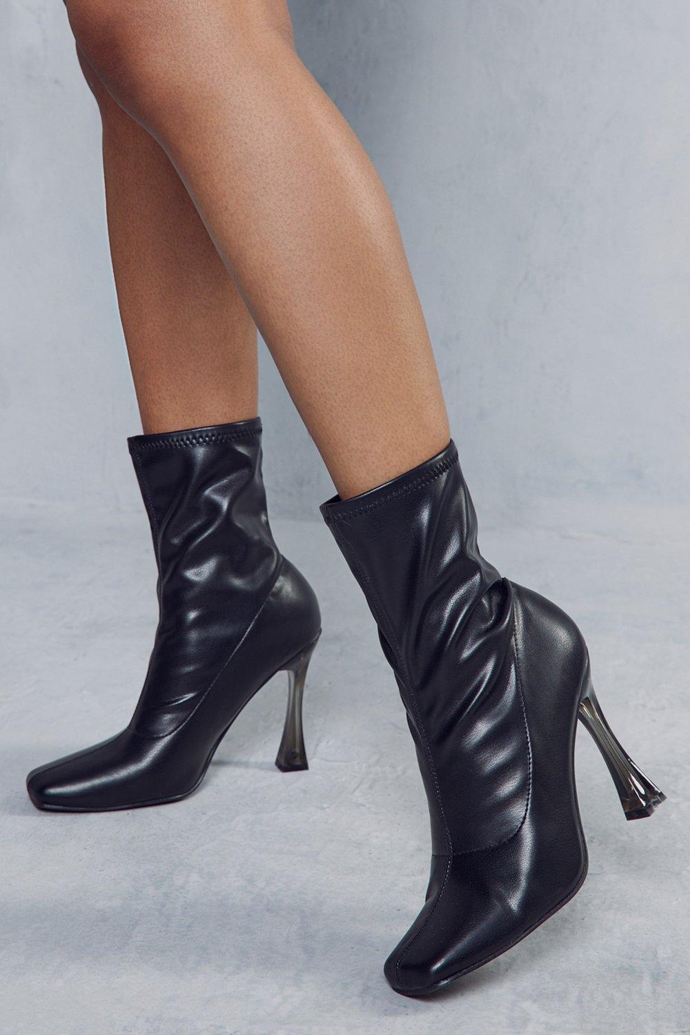 ミスガイデッド レディース ブーツ シューズ Stiletto Zip Sock Ankle