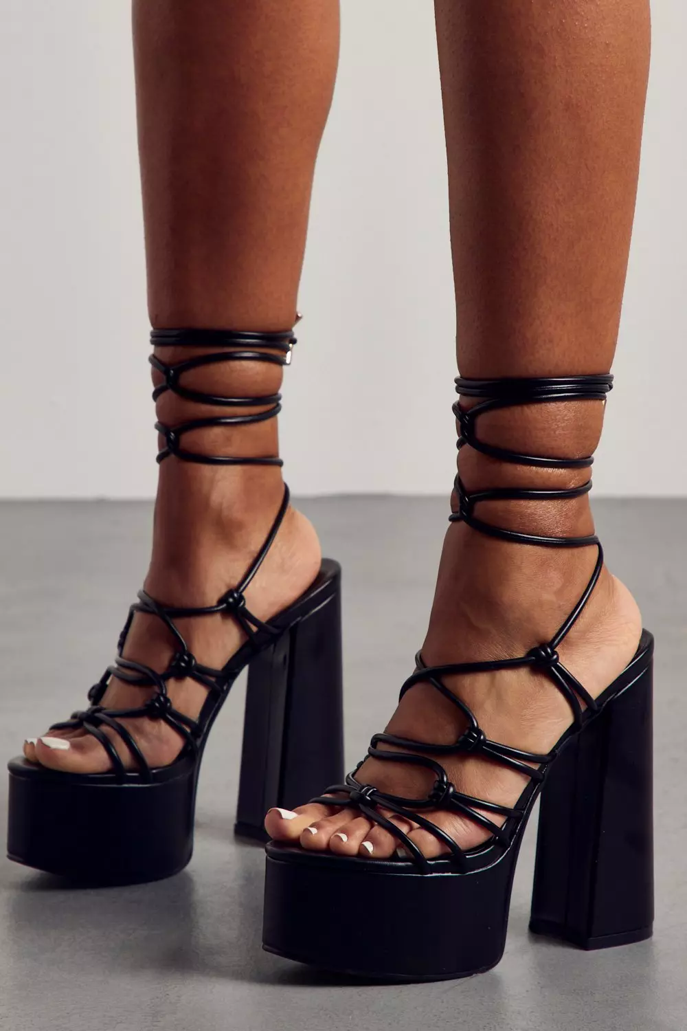 Tie Up Strappy Extreme Platform Heels Misspap UK