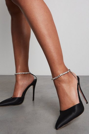 Premium Diamante Strap Pointed High Heels