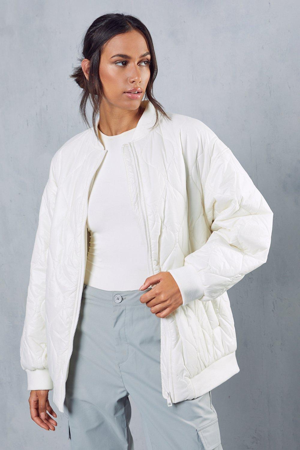 Quilted Oversized Bomber Jacket