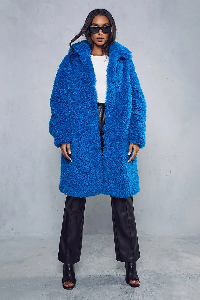 Shaggy Faux Fur Longline Coat
