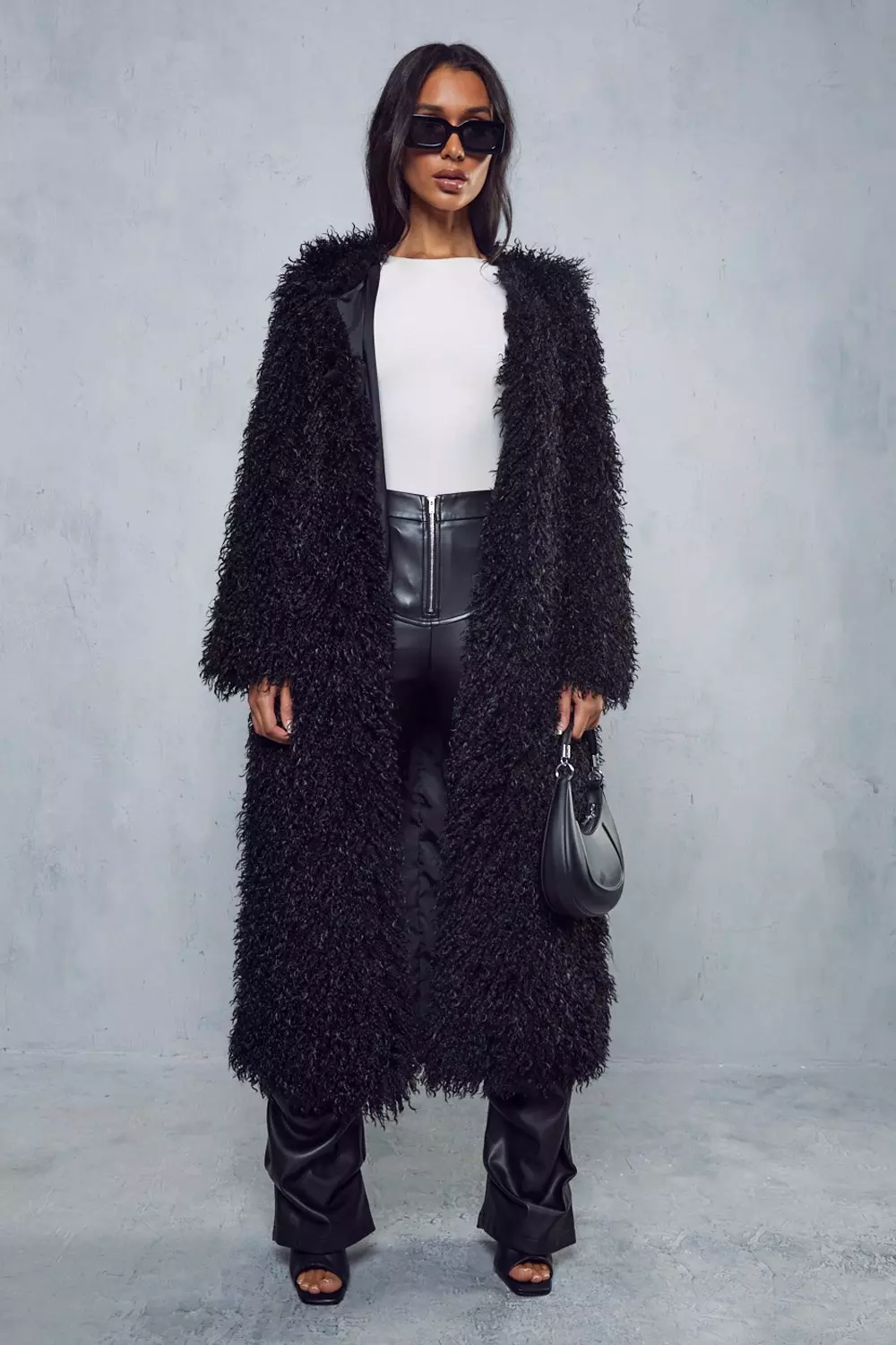 smog om ære Faux Fur Longline Yeti Coat | Misspap UK