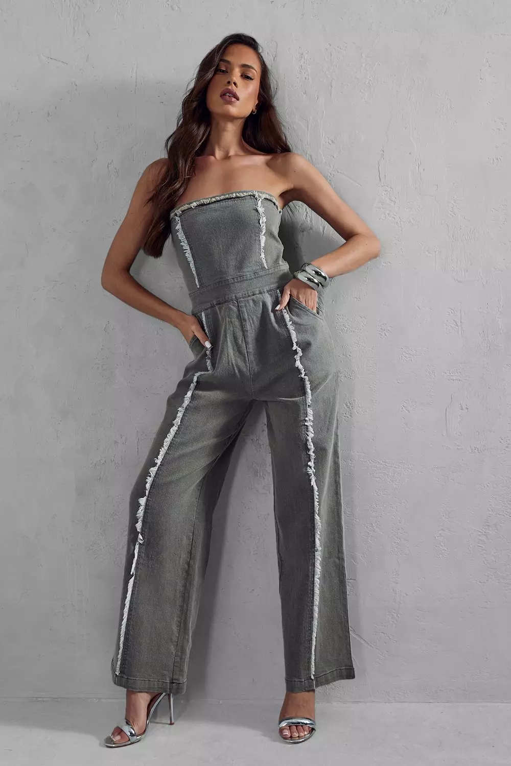 Denim Straight-Leg Jumpsuit