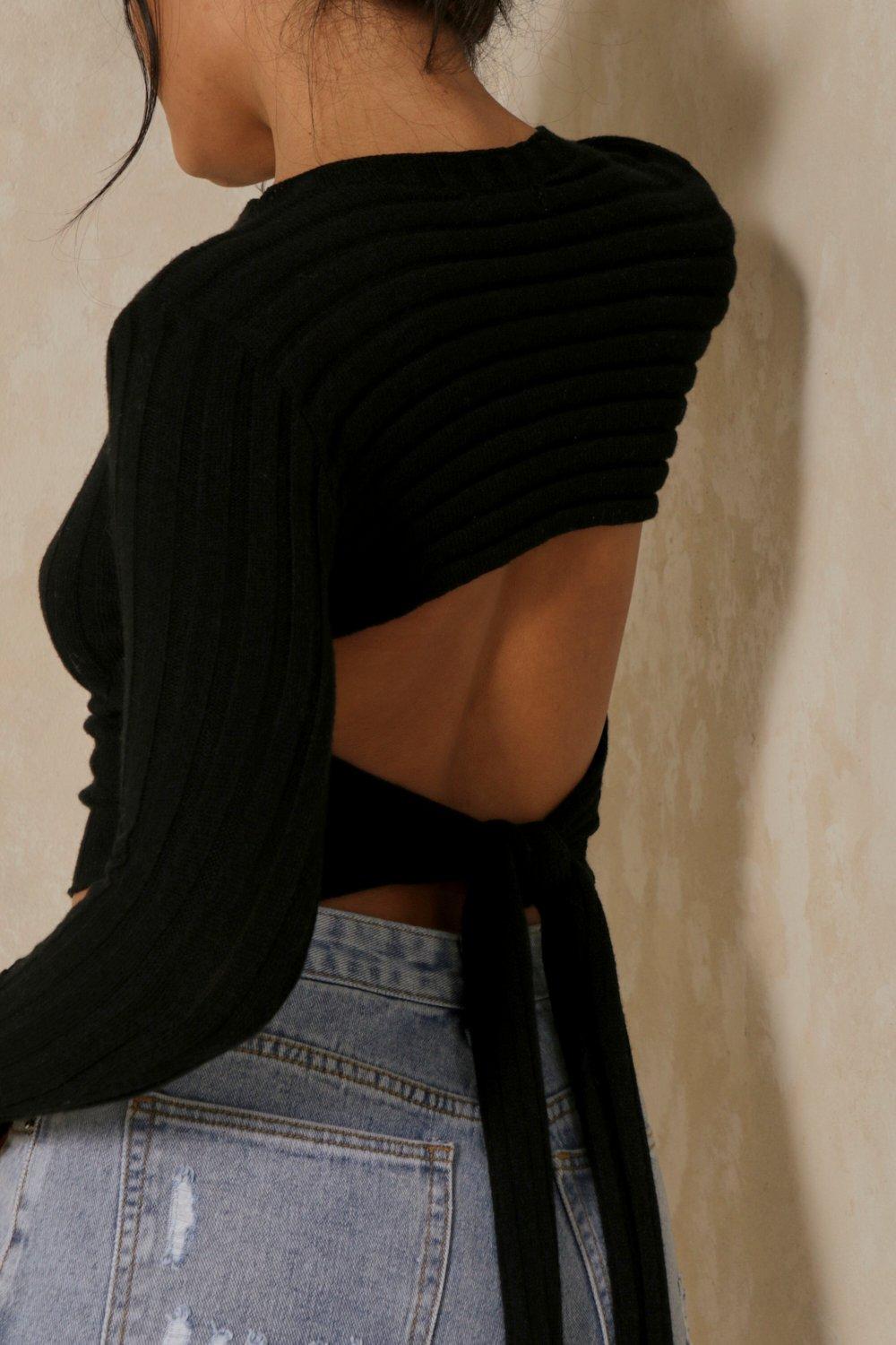 open back black jumper