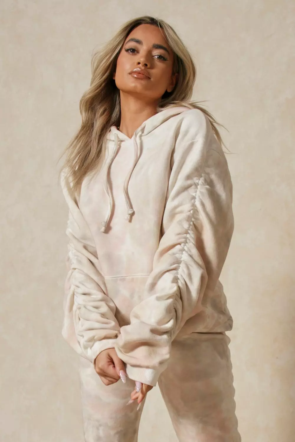 Tie Dye Balloon Sleeve Hoodie | Misspap UK