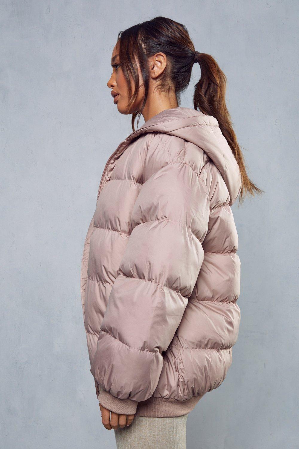 long puffer coat nude