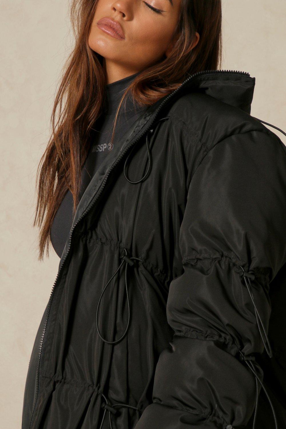 drawstring hooded parka