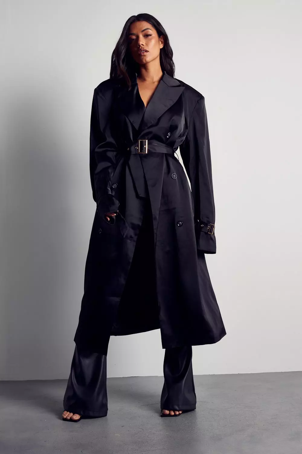 Premium Satin Trench Coat