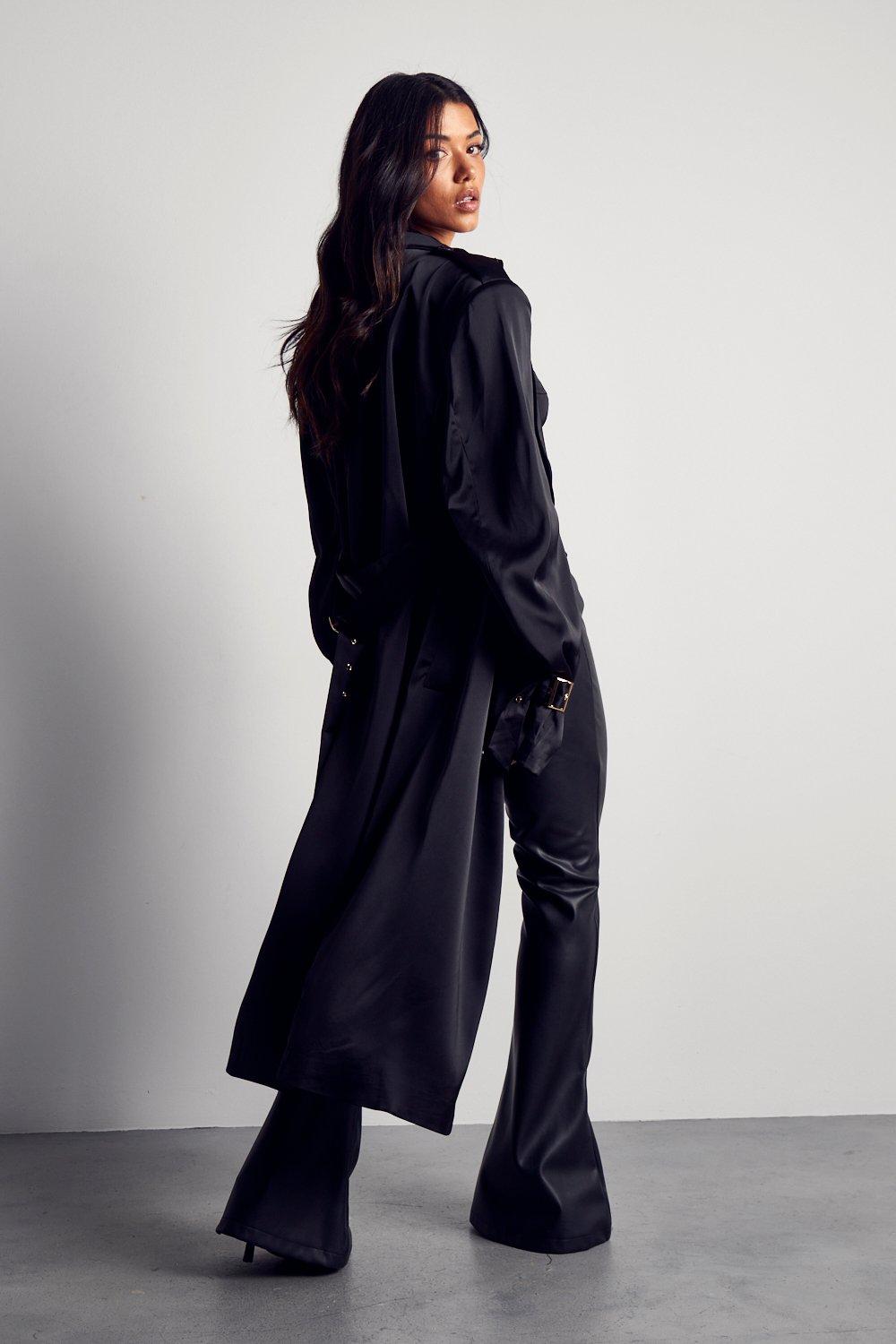 dark grey trench coat