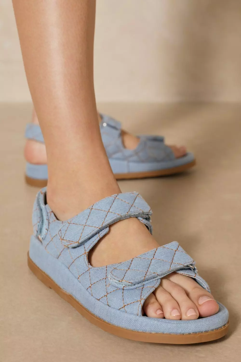 Quilted Strappy Wedges