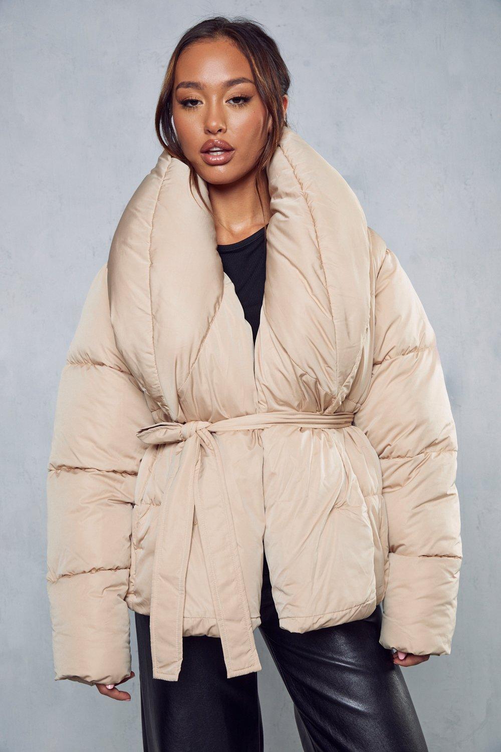 camel puffer coat womens