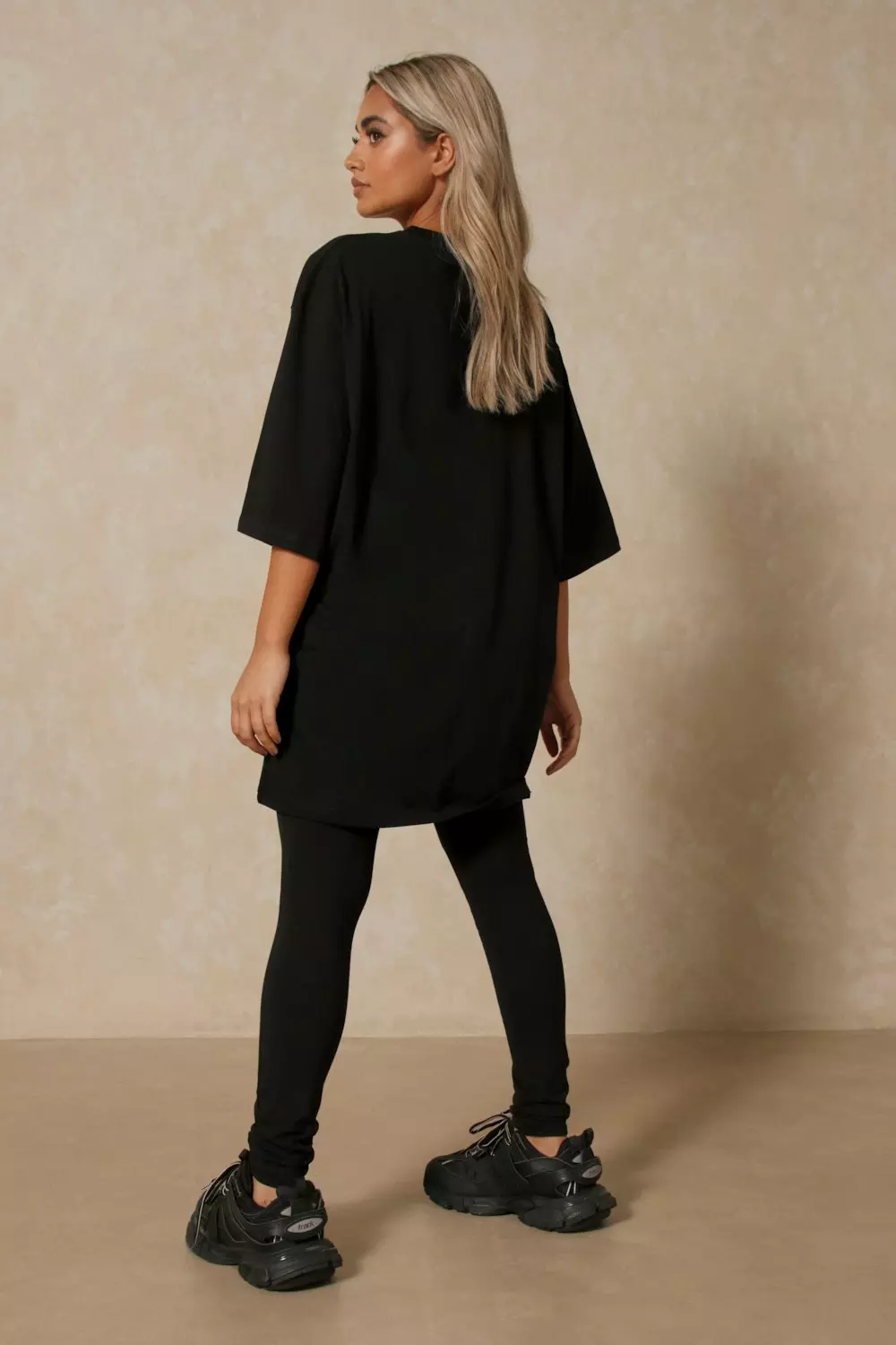 Missguided Plus Size Black Oversized T Shirt And Leggings Co Ord