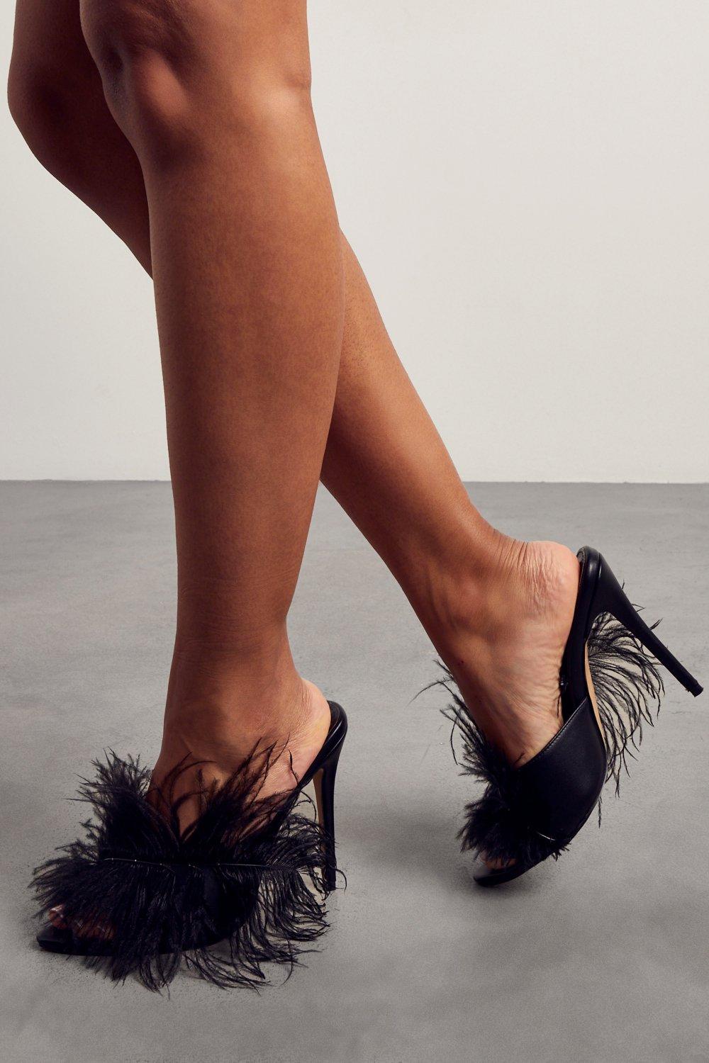 prada feather mules