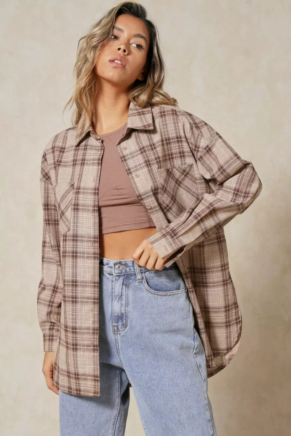 Oversized Lightweight Checked Shirt | Misspap UK