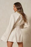 Leather Look Oversized Belted Blazer Dress | Misspap UK