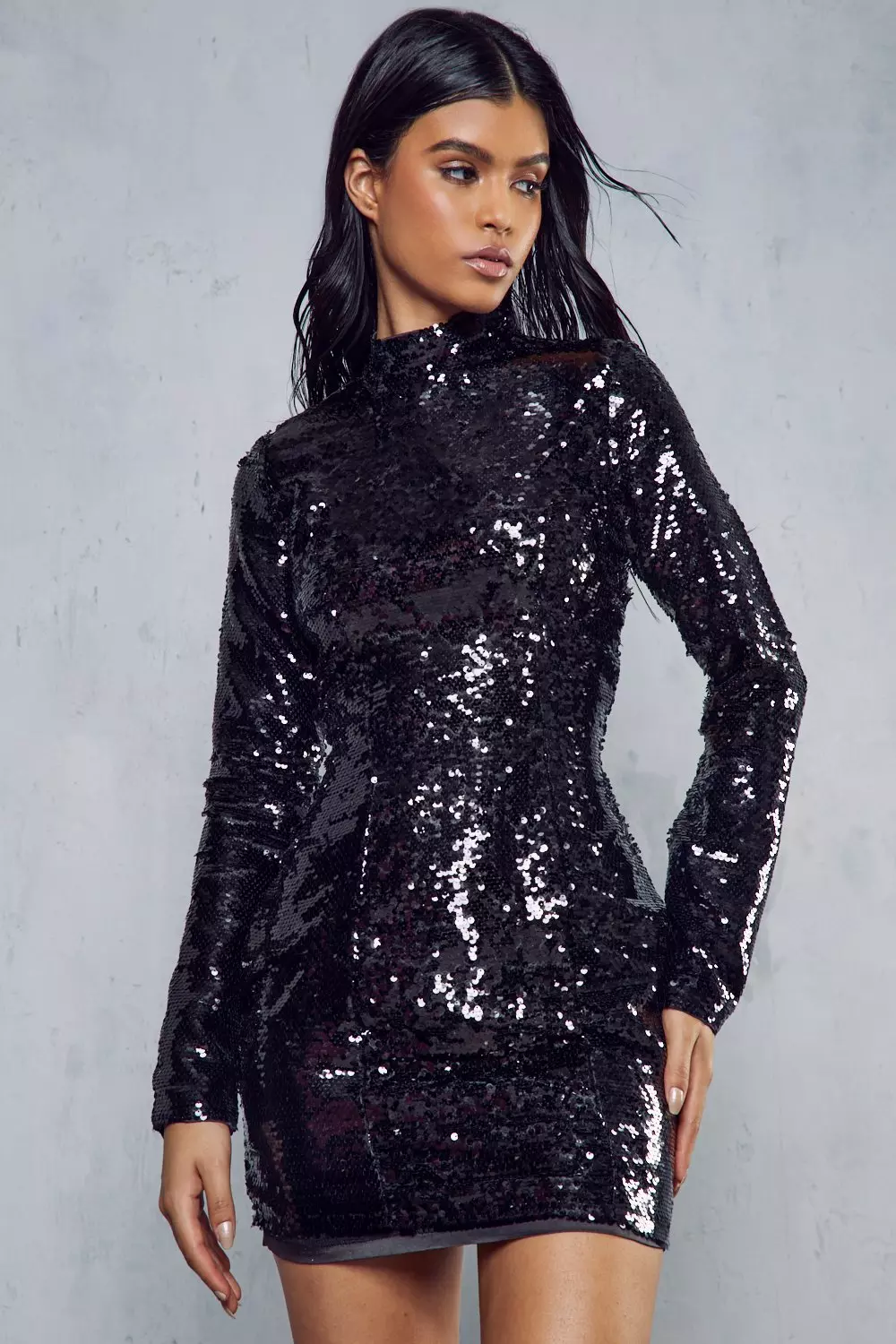High Shine Sequin Dress | Misspap UK